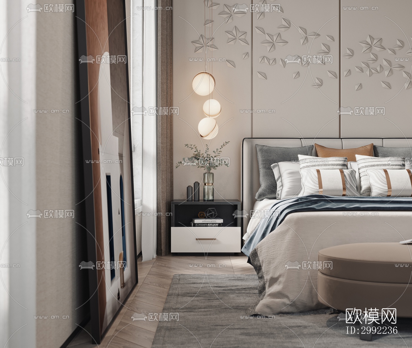 现代平层效果图下载（渲染图13）