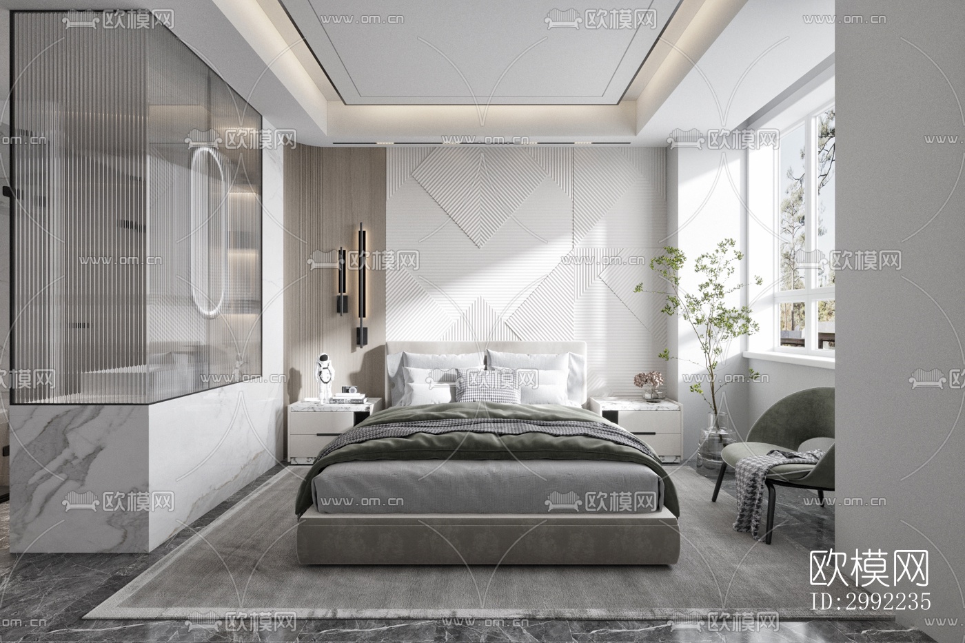 现代平层效果图下载（渲染图7）