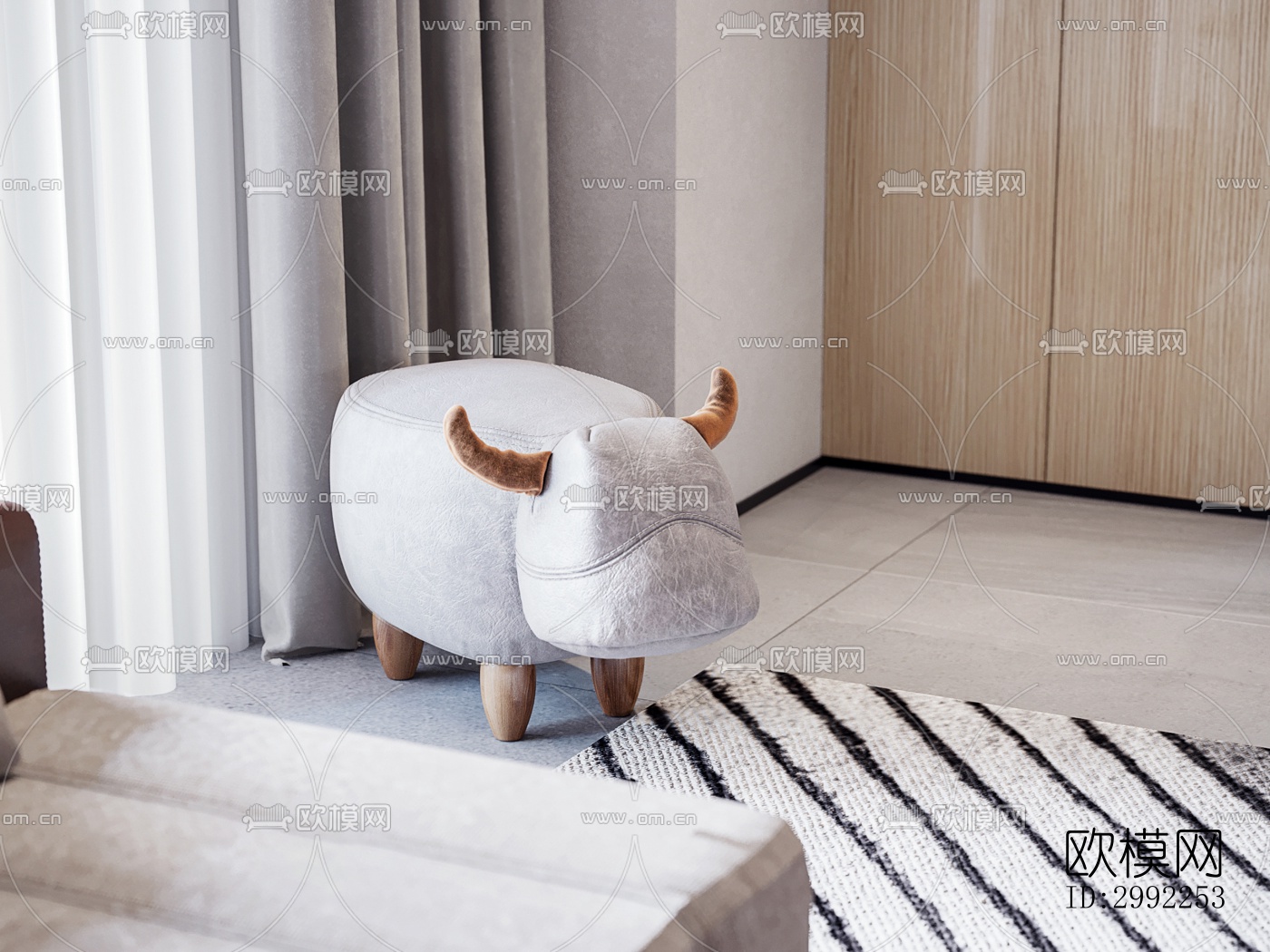 现代平层效果图下载（渲染图4）