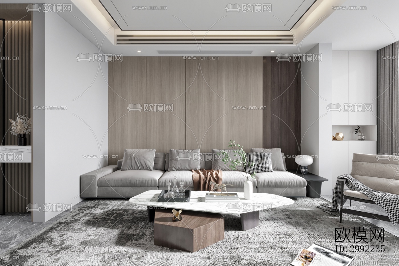 现代平层效果图下载（渲染图4）