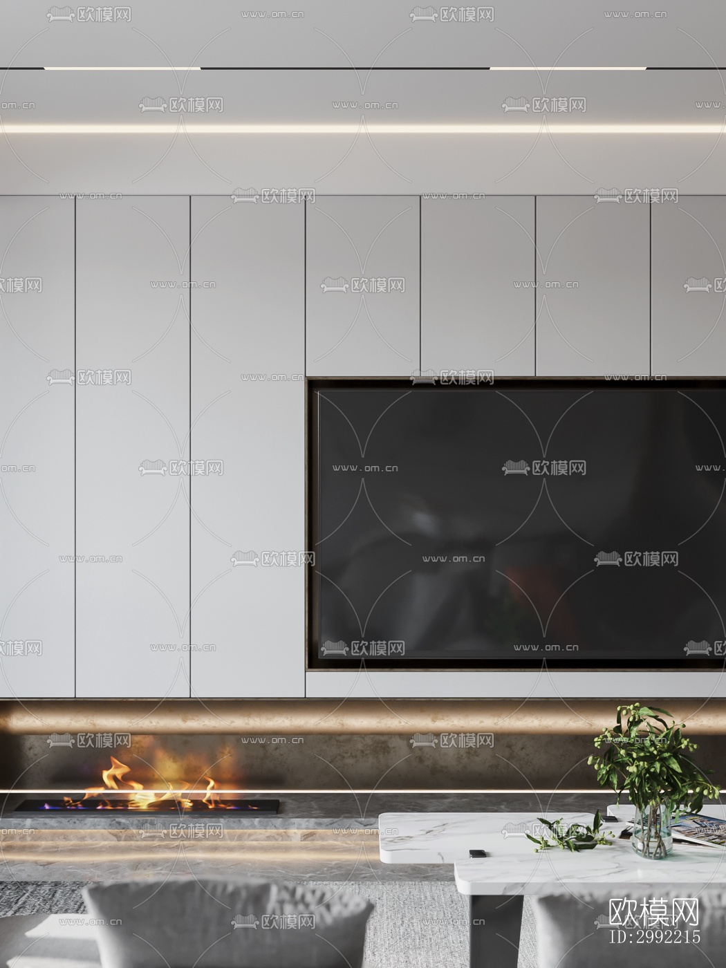 现代平层效果图下载（渲染图5）