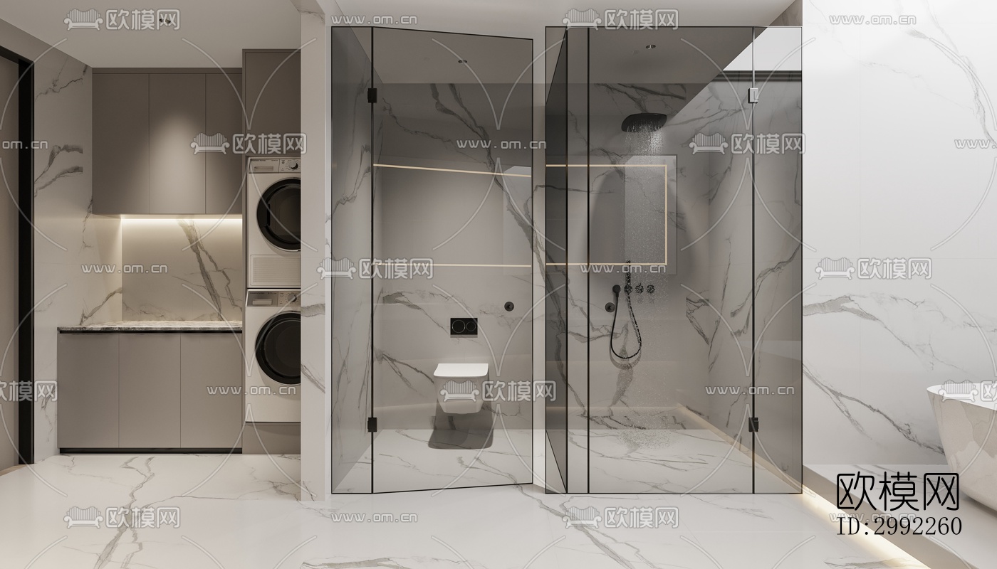 现代平层效果图下载（渲染图10）