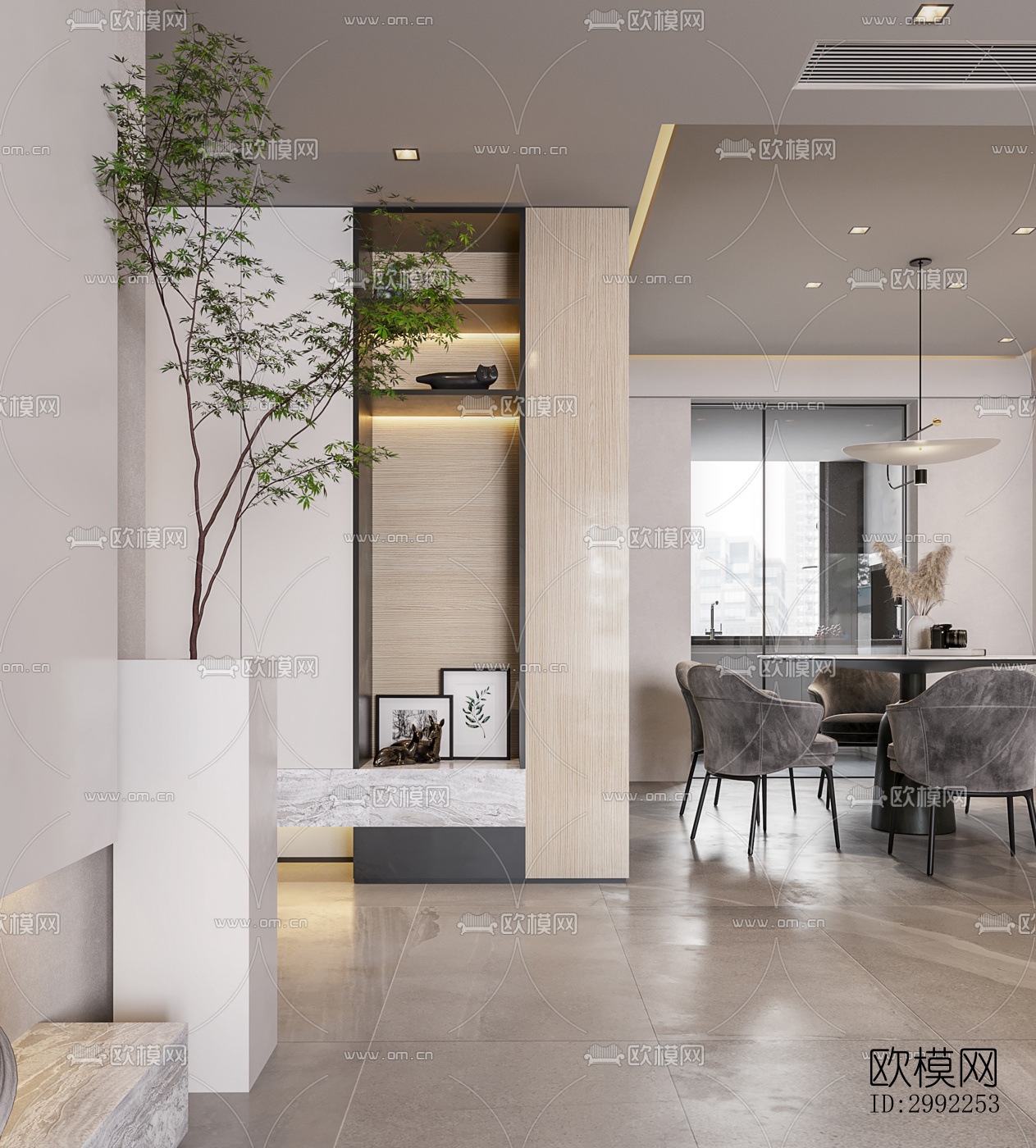 现代平层效果图下载（渲染图6）