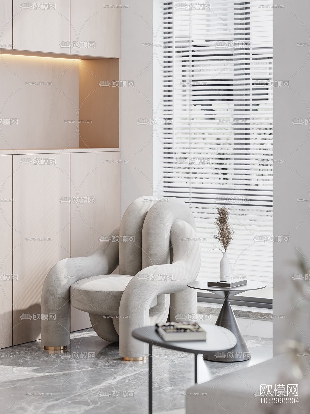 现代平层效果图下载（渲染图4）