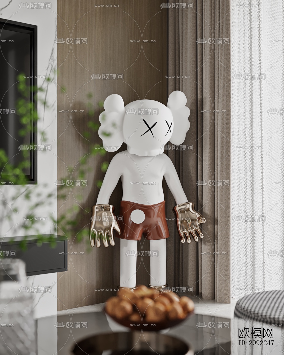 现代平层效果图下载（渲染图10）