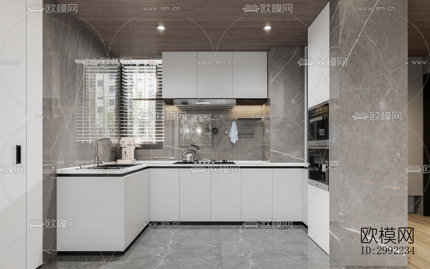 现代平层效果图下载（渲染图1）