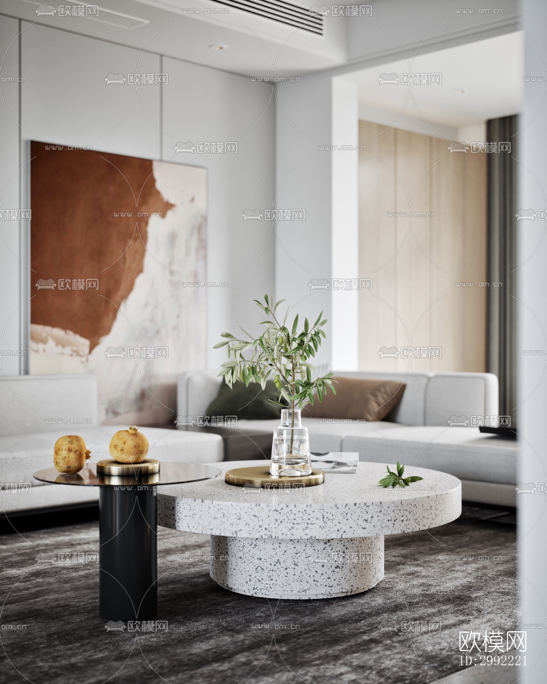 现代平层效果图下载（渲染图6）