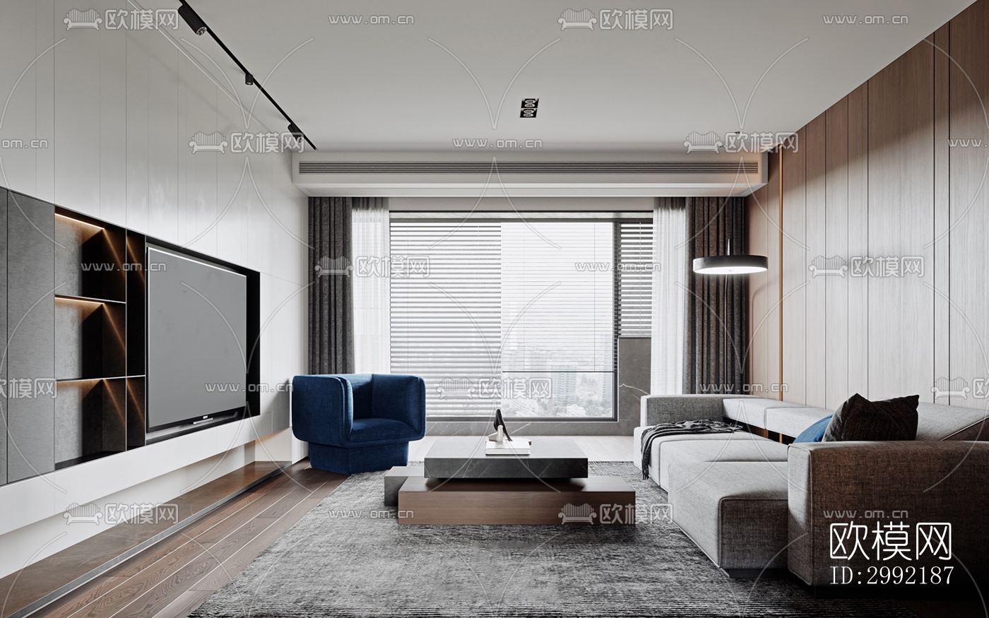 现代平层效果图下载（渲染图8）