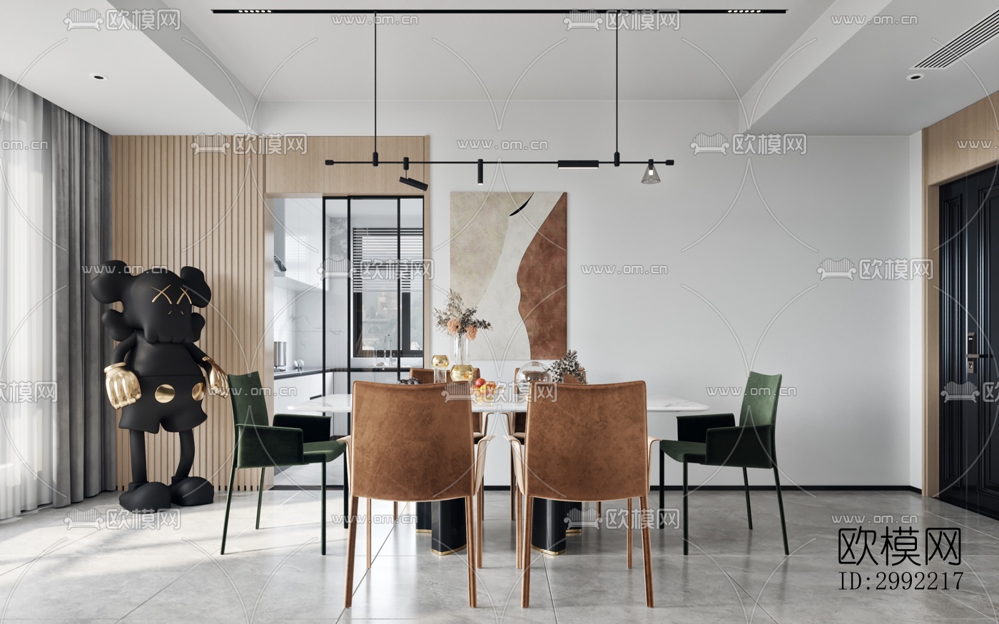 现代平层效果图下载（渲染图8）