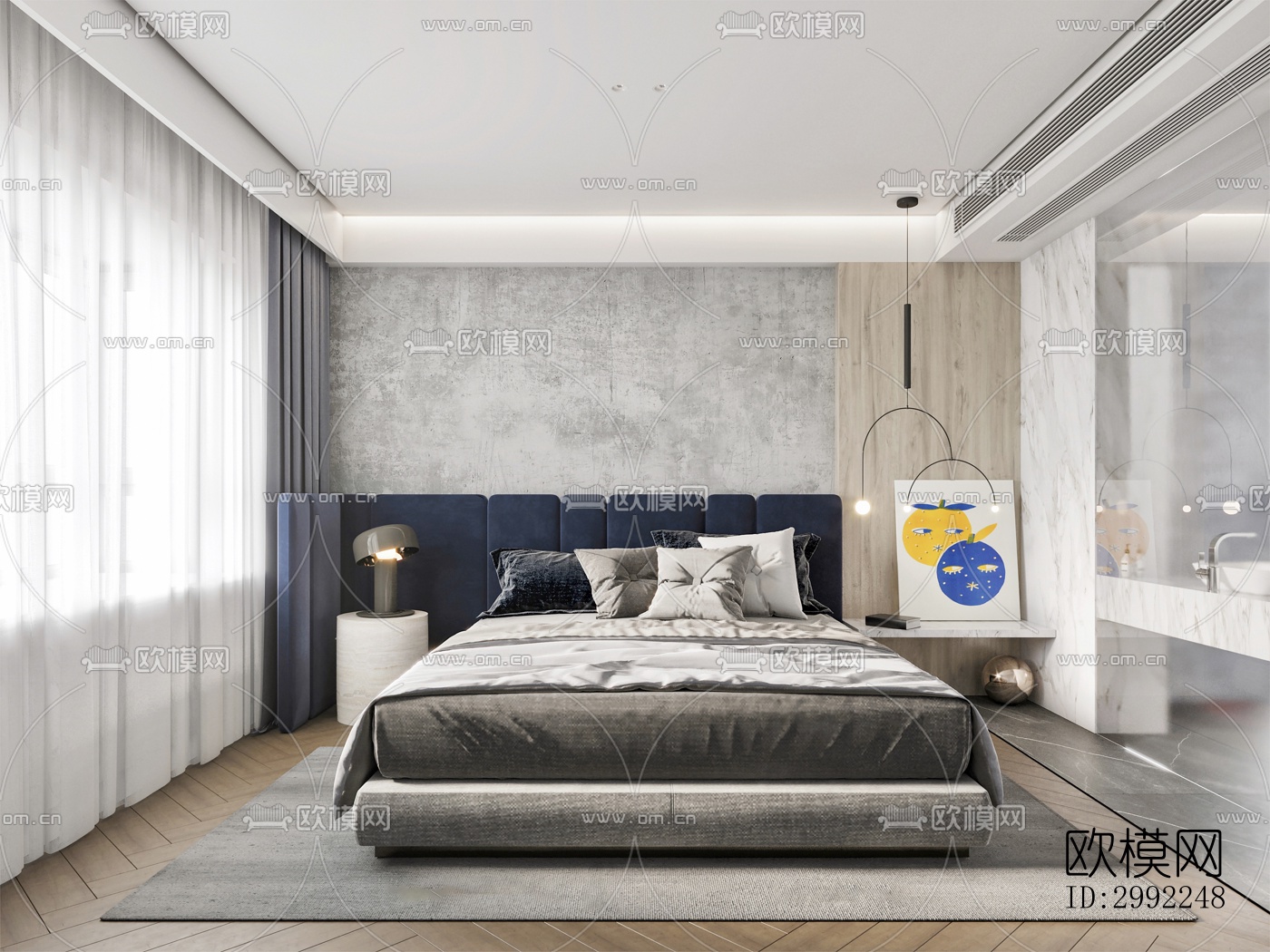 现代平层效果图下载（渲染图10）