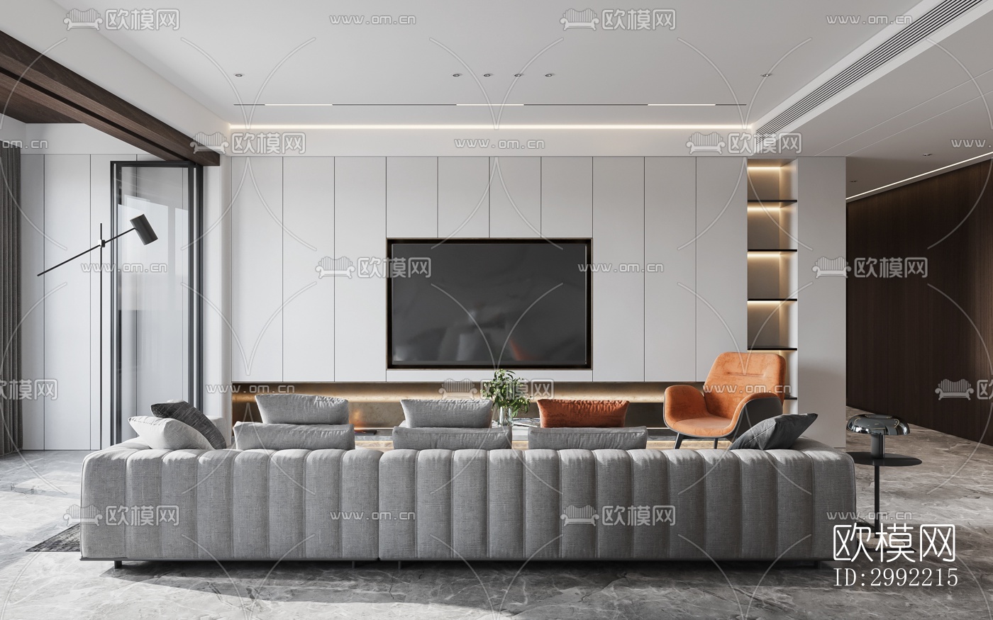 现代平层效果图下载（渲染图12）