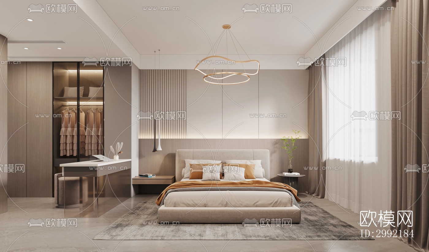 现代平层效果图下载（渲染图4）