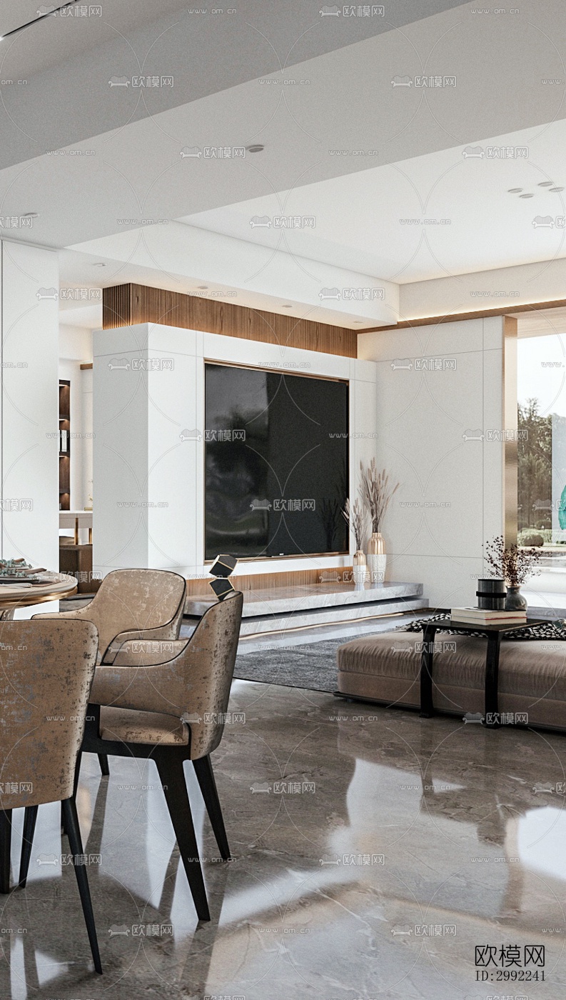 现代平层效果图下载（渲染图5）