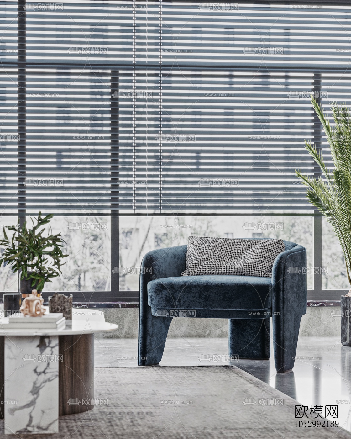 现代平层效果图下载（渲染图11）