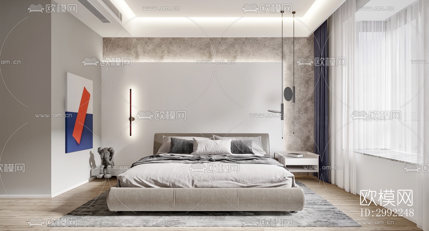 现代平层效果图下载（渲染图11）