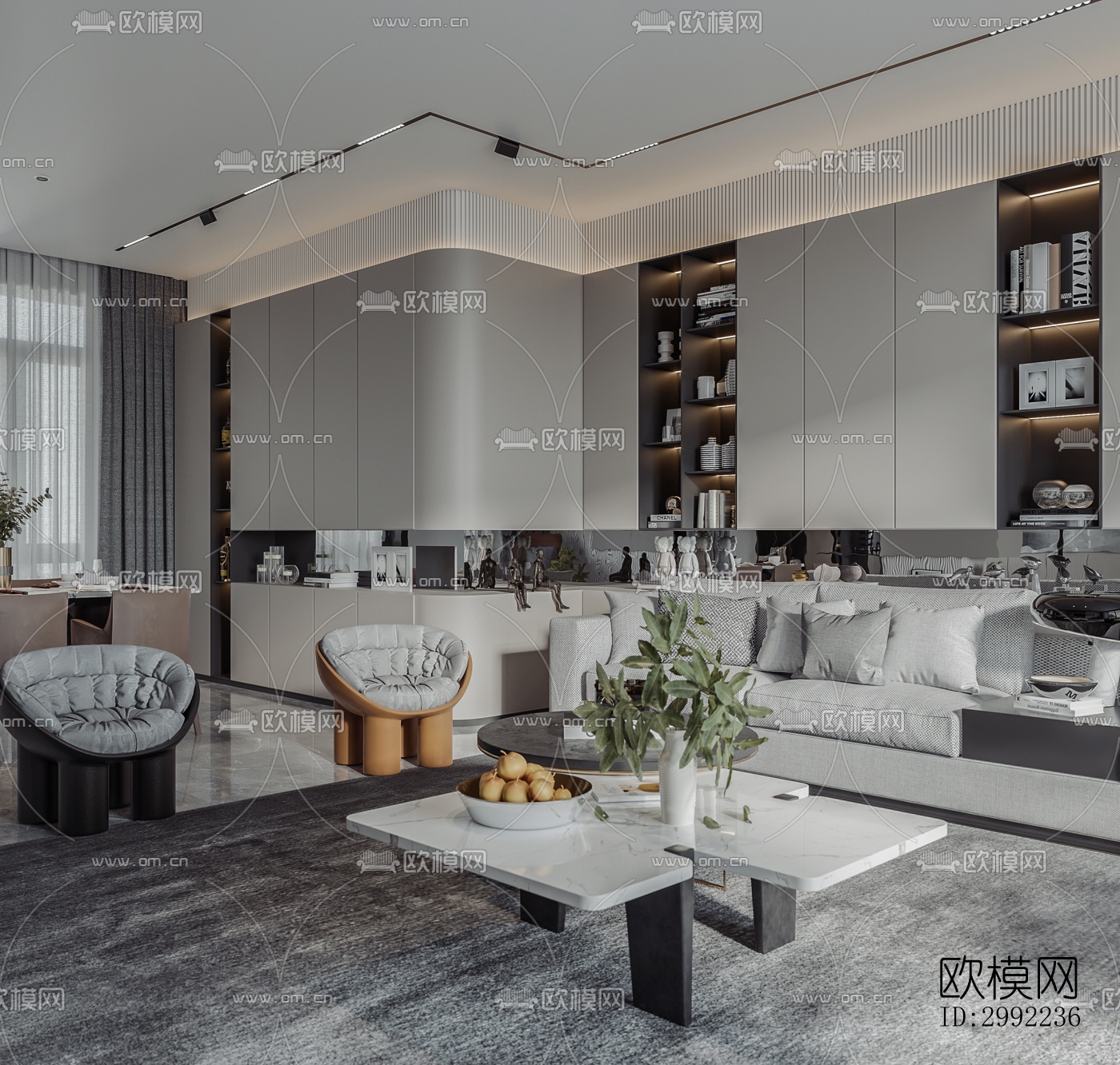 现代平层效果图下载（渲染图7）