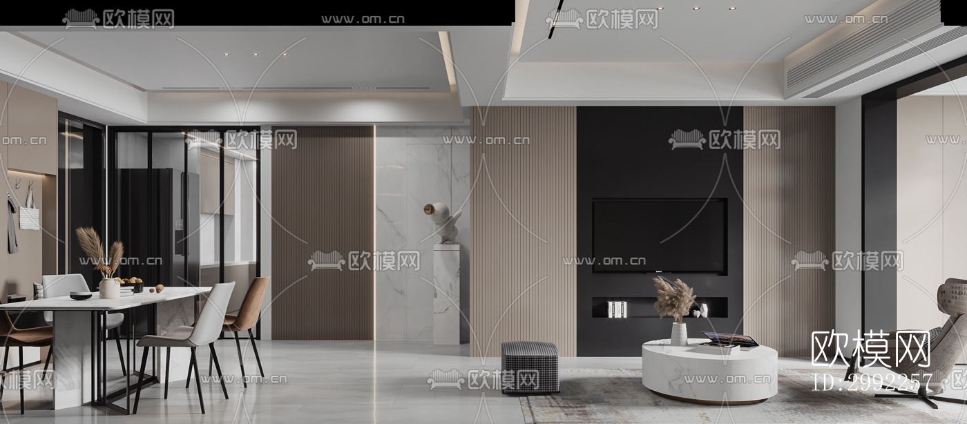 现代平层效果图下载（渲染图13）