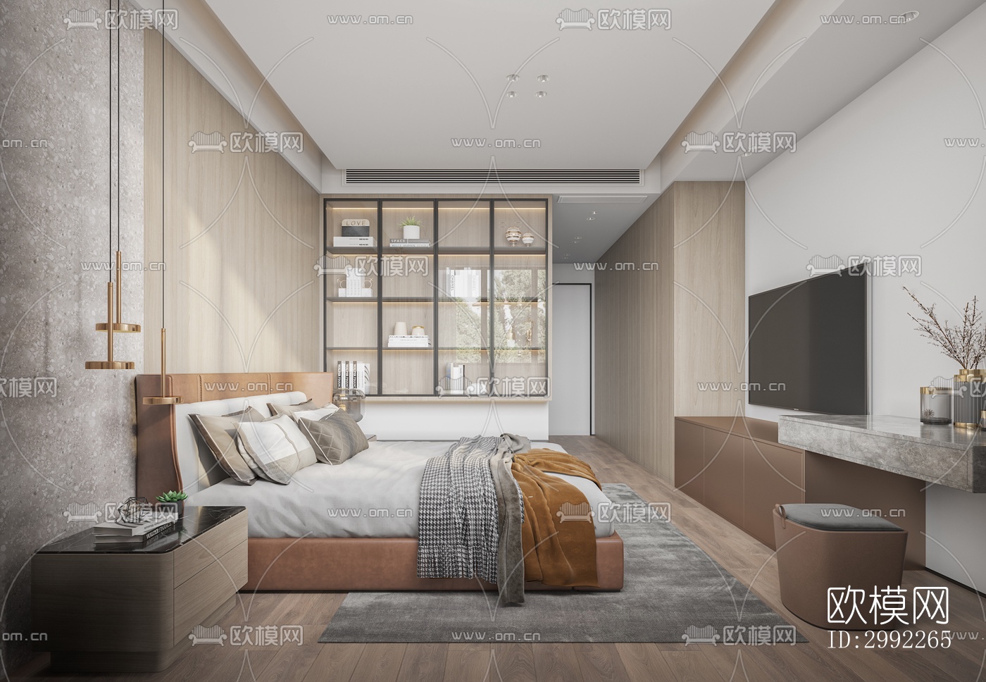 现代平层效果图下载（渲染图7）