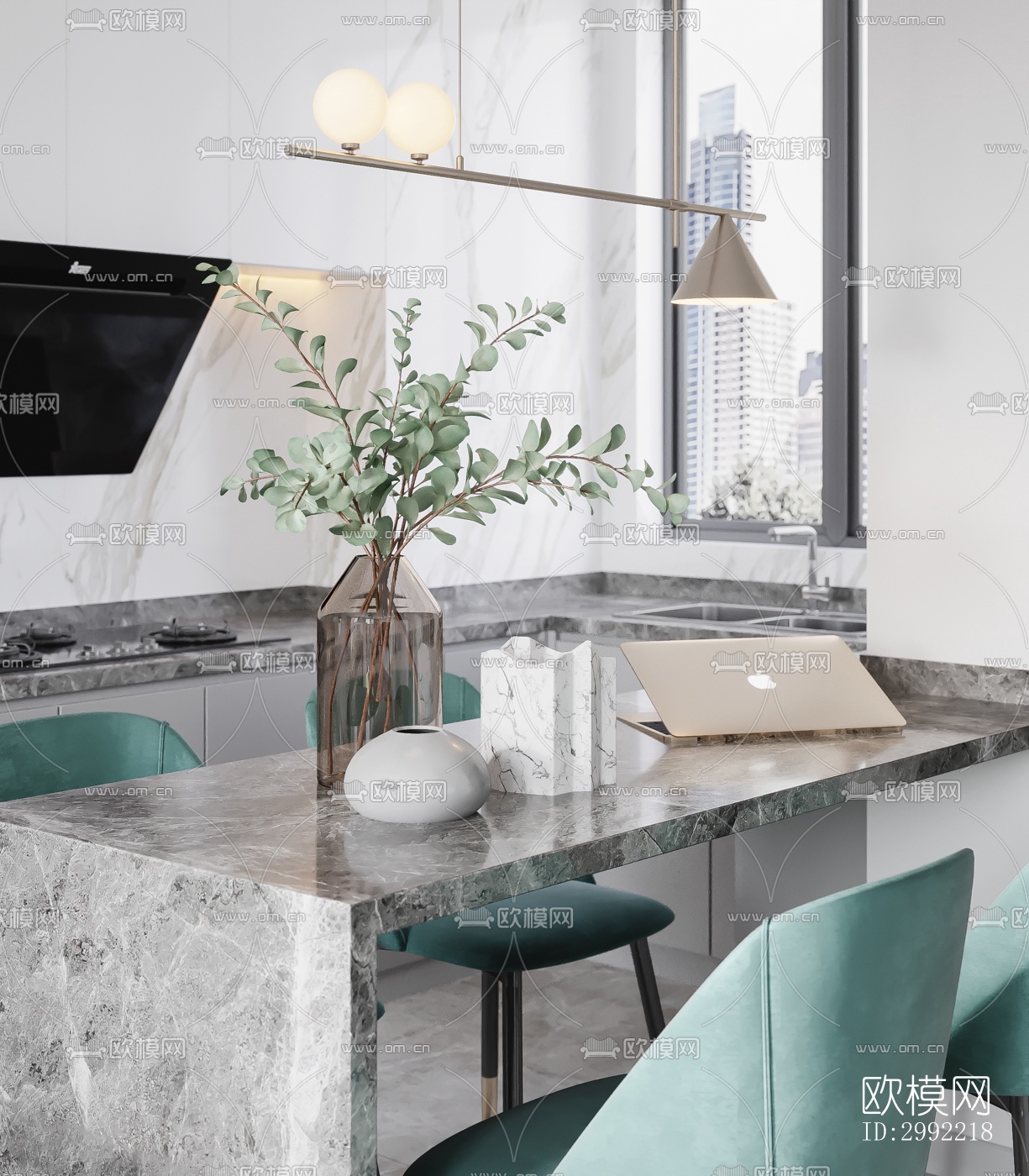 现代平层效果图下载（渲染图1）