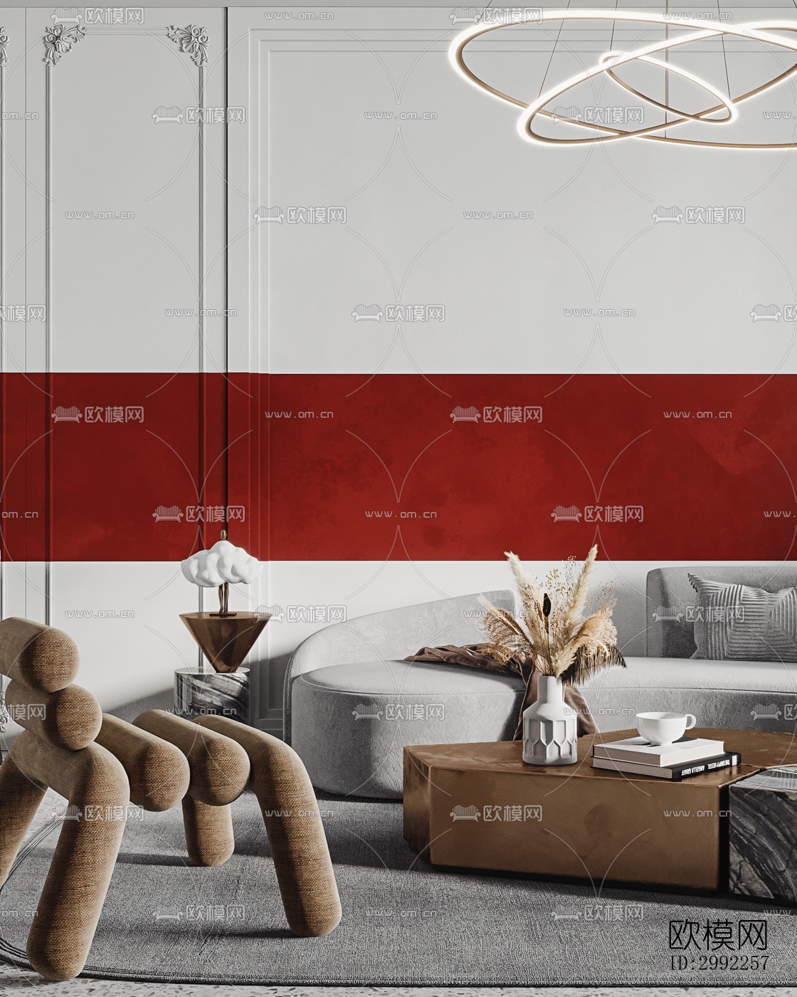 现代平层效果图下载（渲染图14）