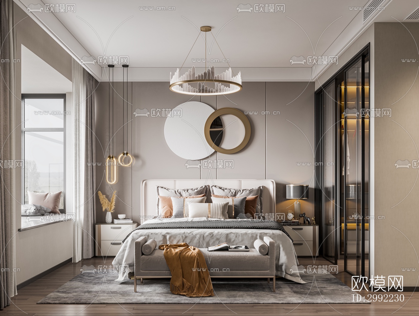 现代平层效果图下载（渲染图5）