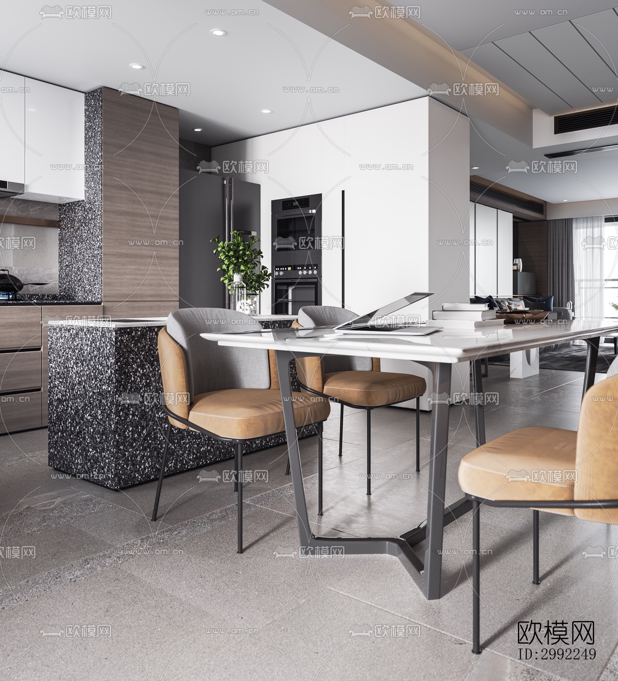 现代平层效果图下载（渲染图13）