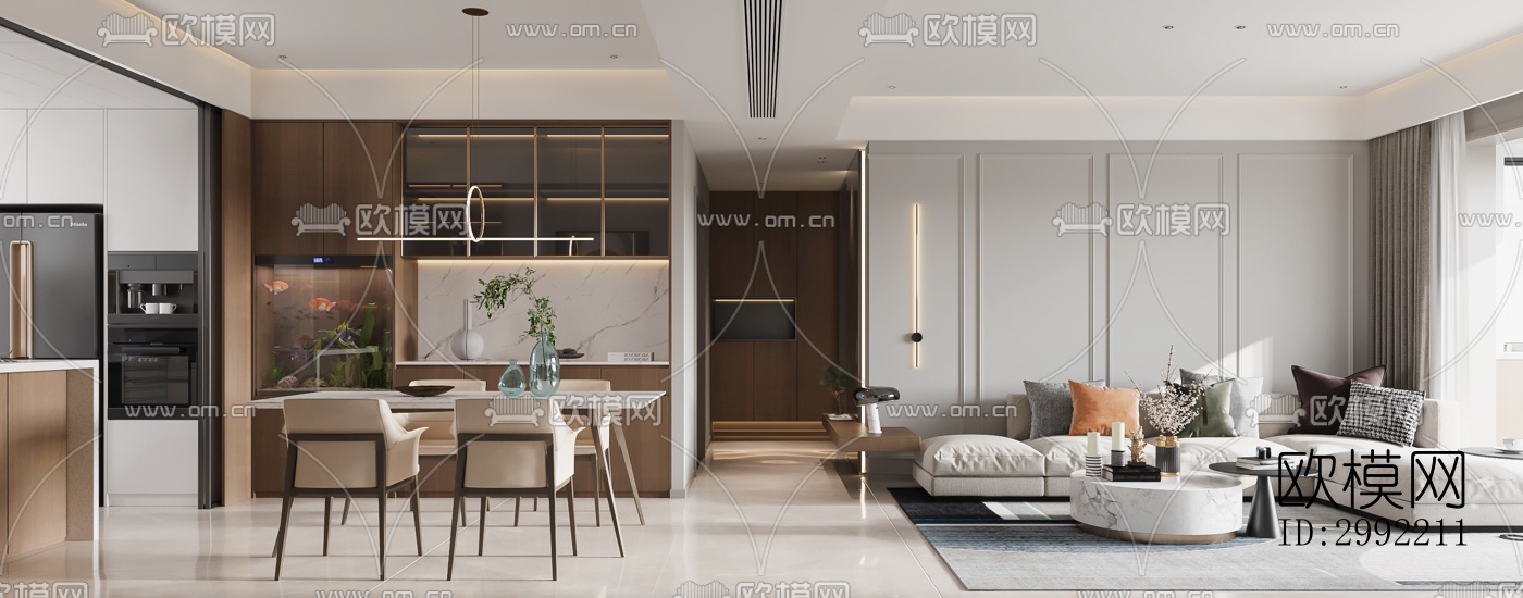 现代平层效果图下载（渲染图7）