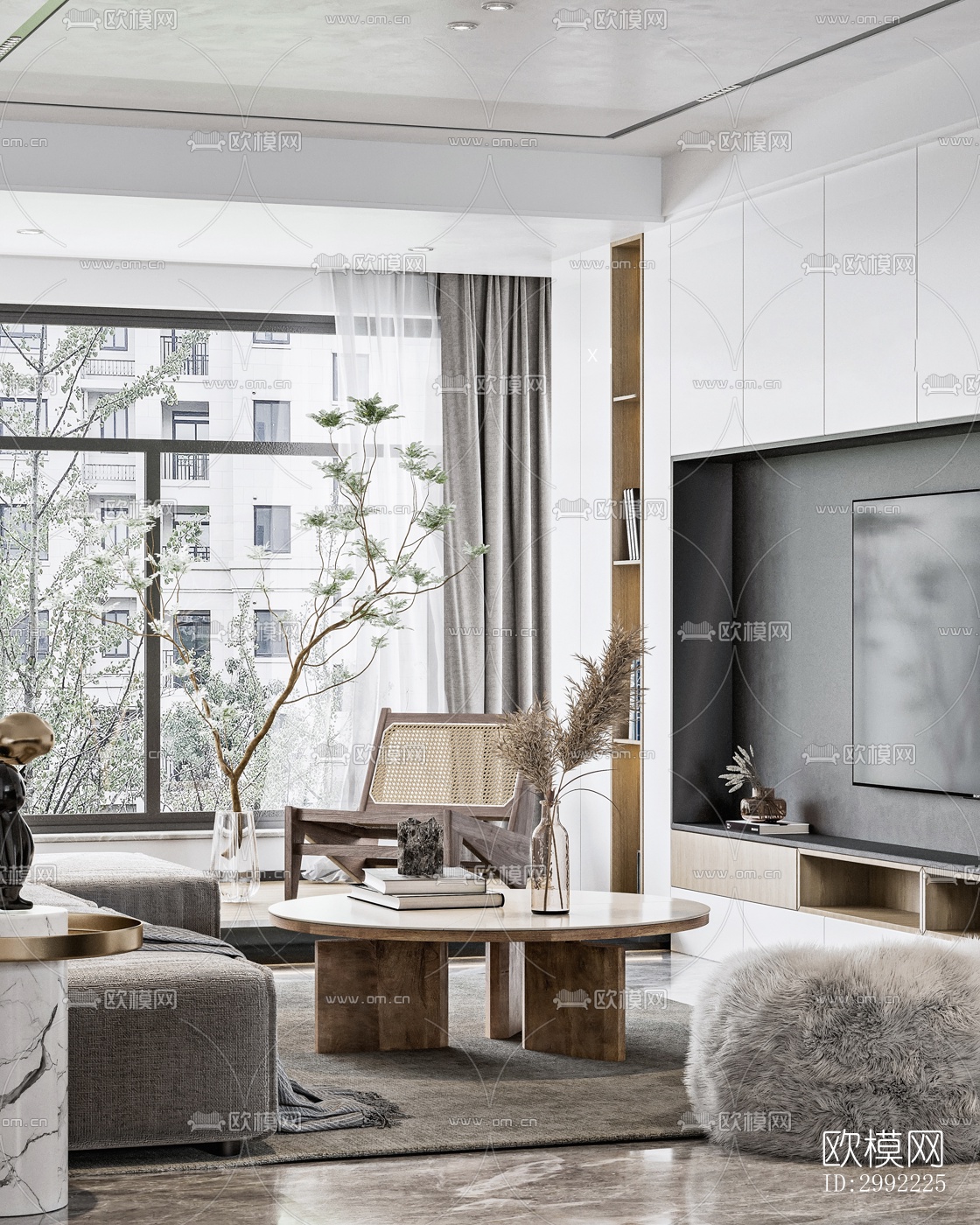 现代平层效果图下载（渲染图5）