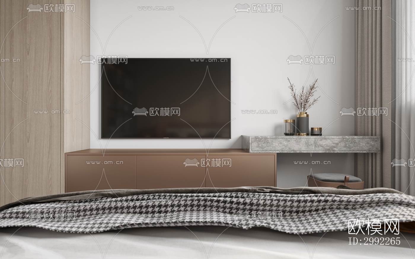 现代平层效果图下载（渲染图6）