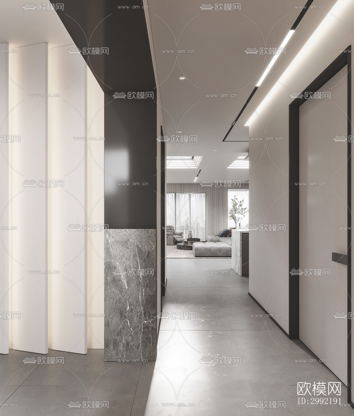 现代平层效果图下载（渲染图2）