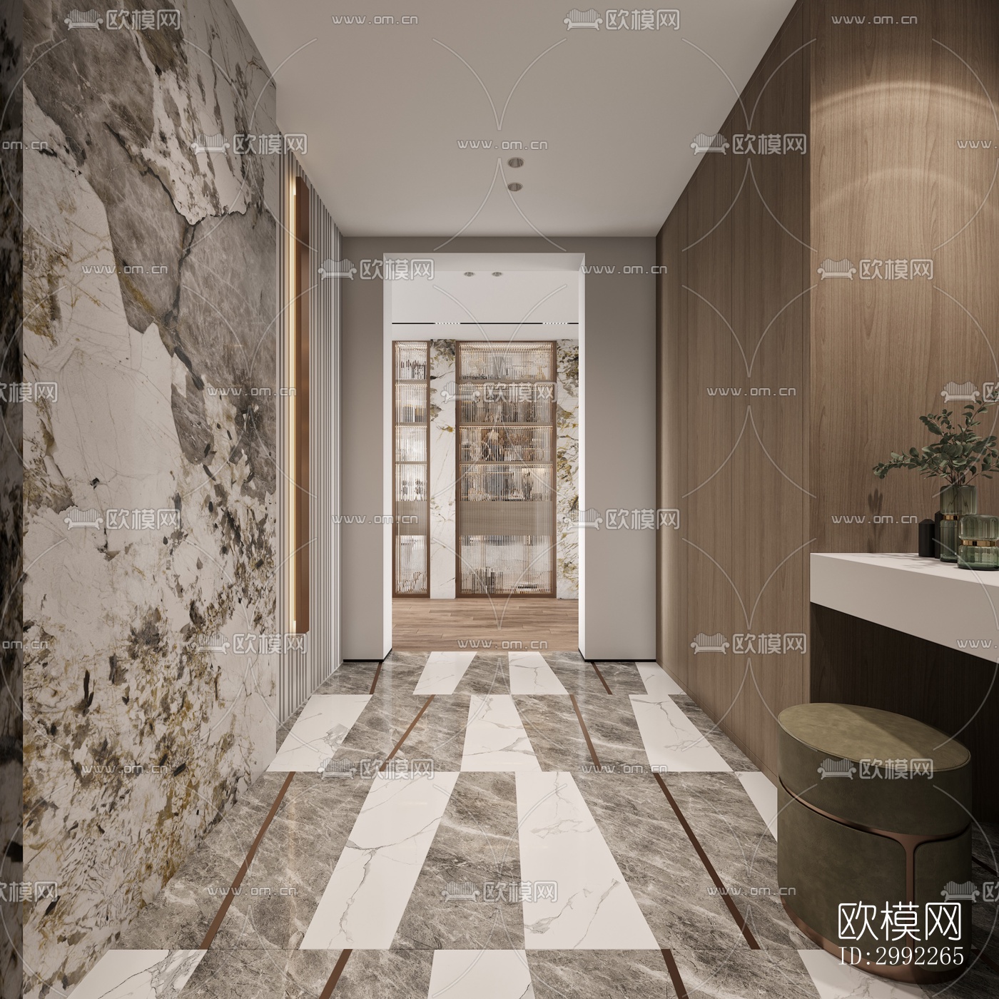 现代平层效果图下载（渲染图4）