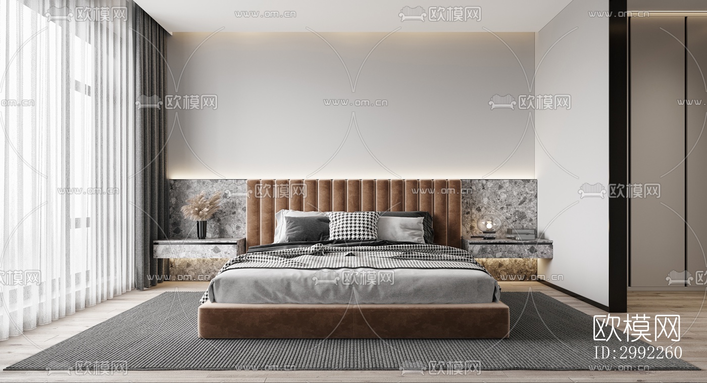 现代平层效果图下载（渲染图3）