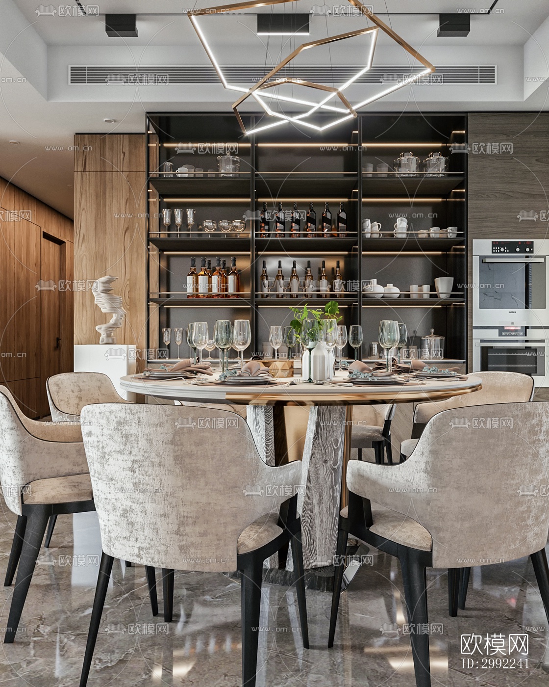 现代平层效果图下载（渲染图13）