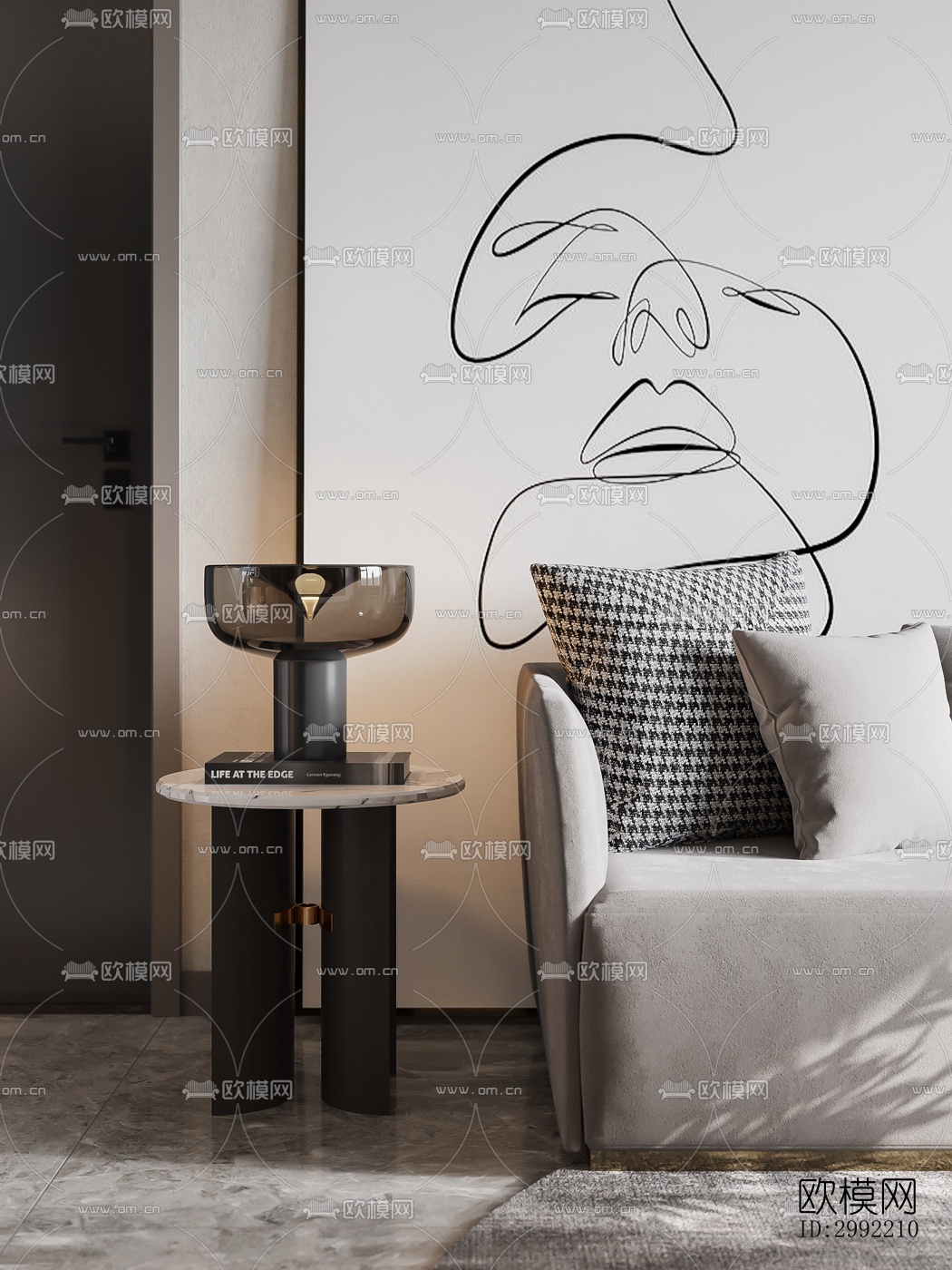 现代平层效果图下载（渲染图8）