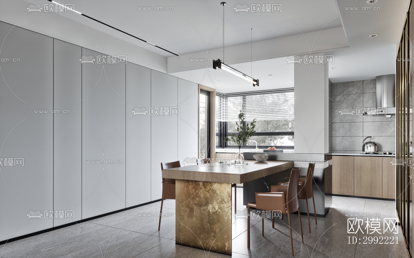 现代平层效果图下载（渲染图1）