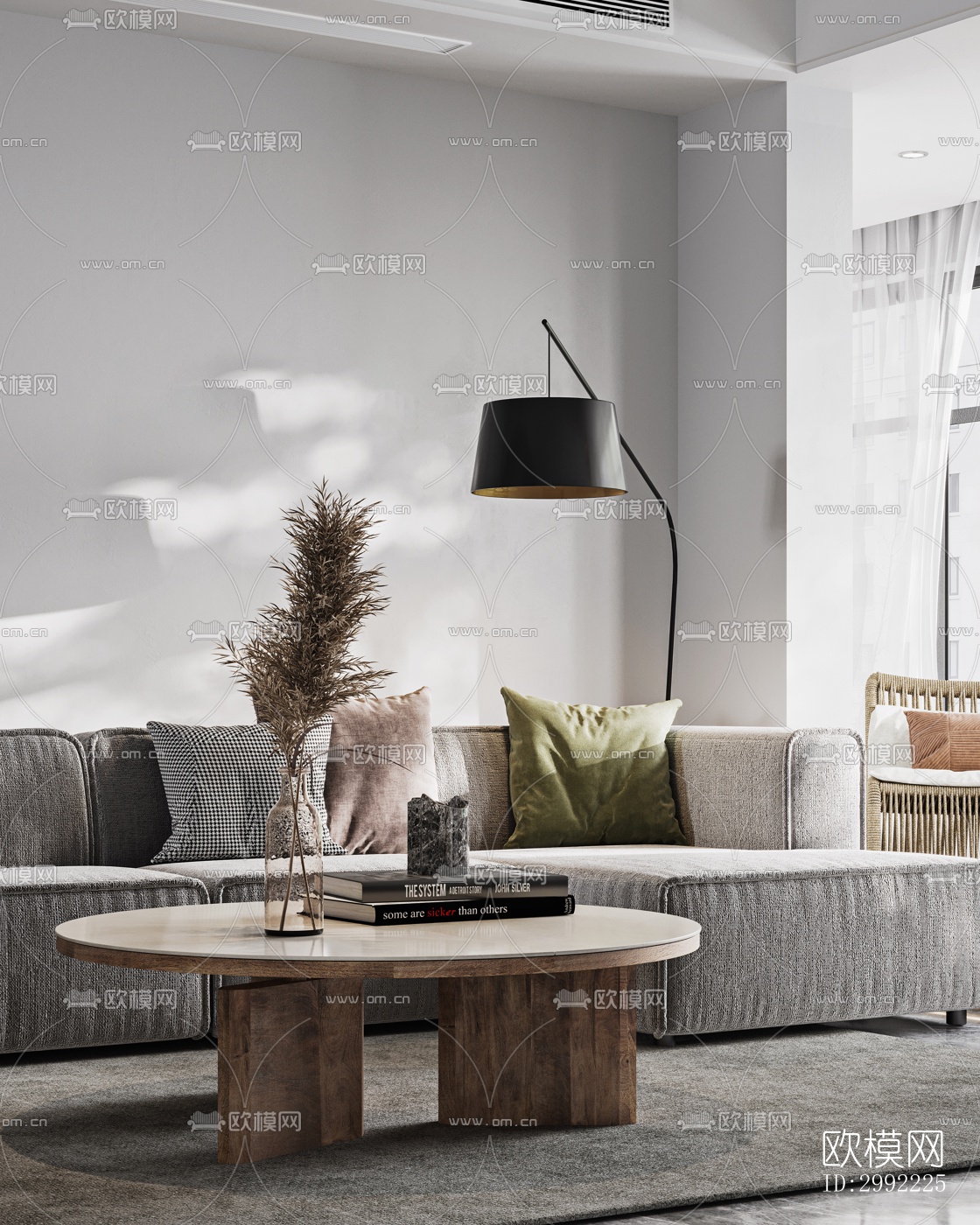 现代平层效果图下载（渲染图4）