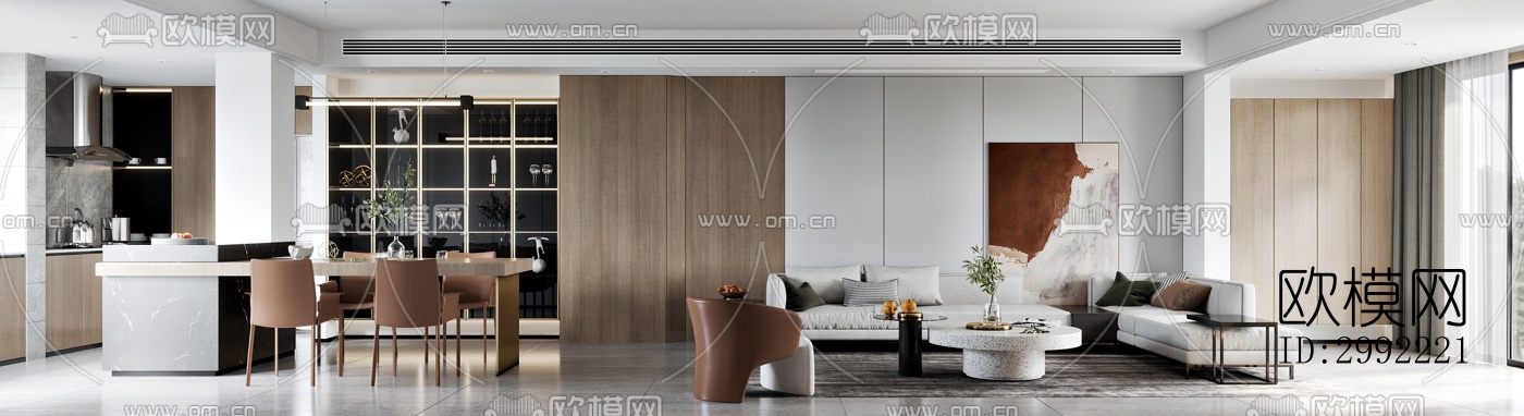 现代平层效果图下载（渲染图10）