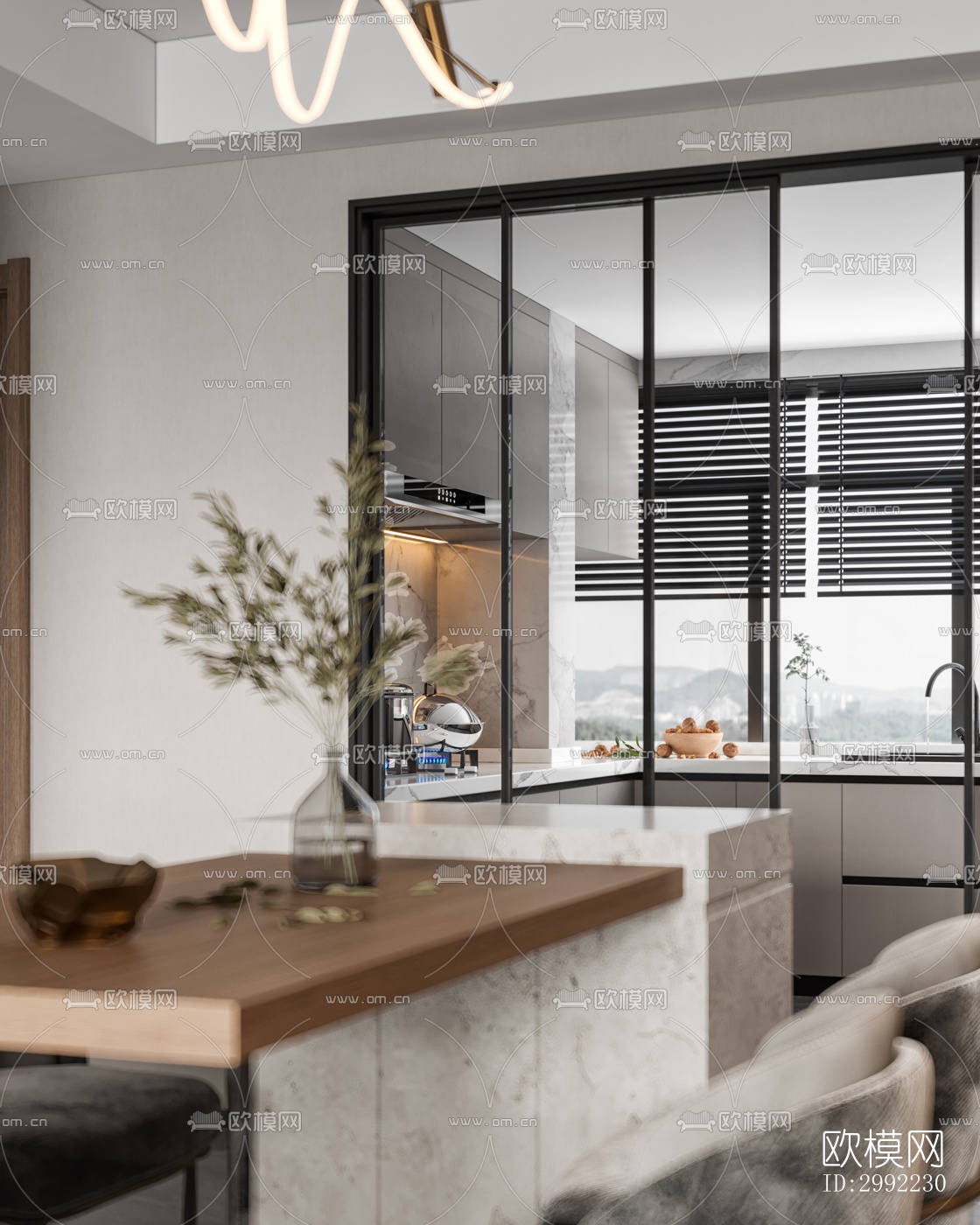 现代平层效果图下载（渲染图2）