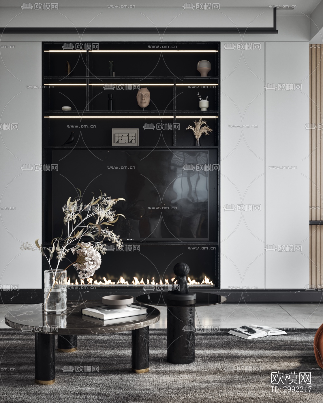 现代平层效果图下载（渲染图6）