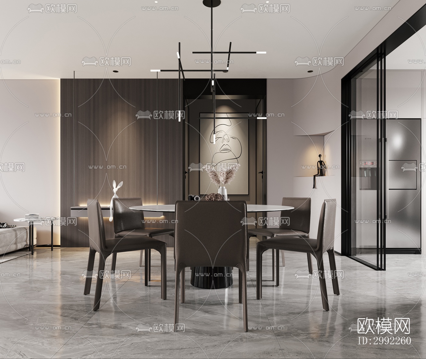 现代平层效果图下载（渲染图8）