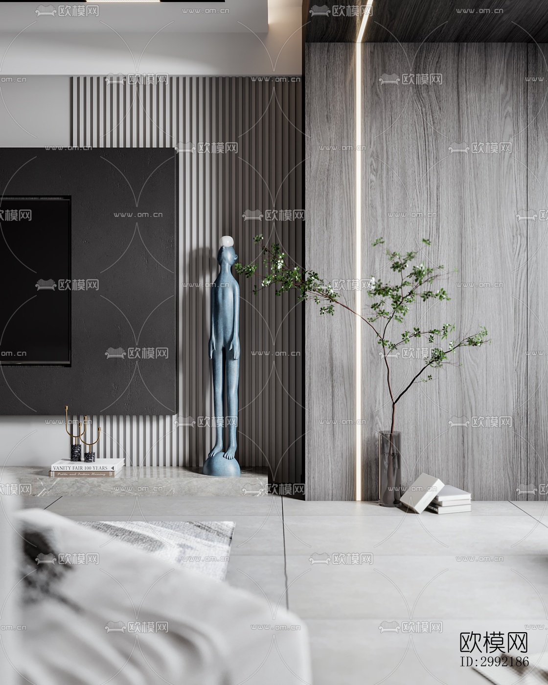 现代平层效果图下载（渲染图3）