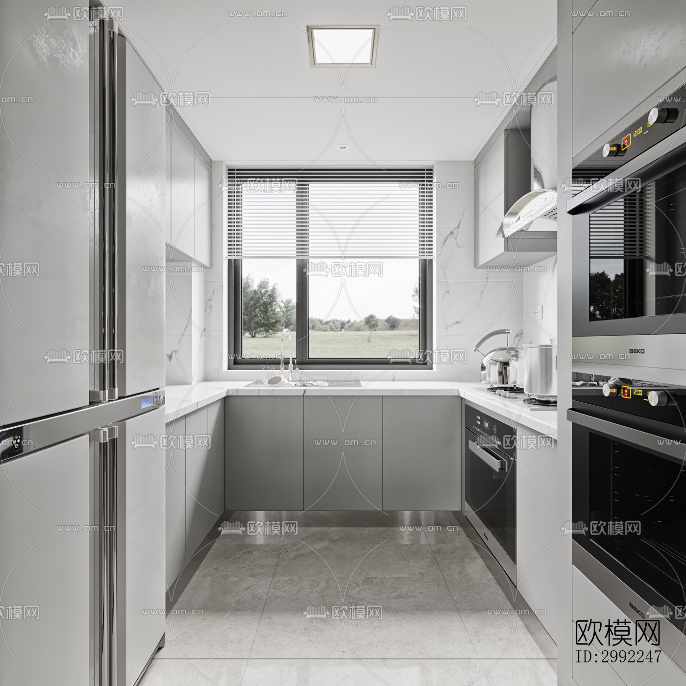 现代平层效果图下载（渲染图5）