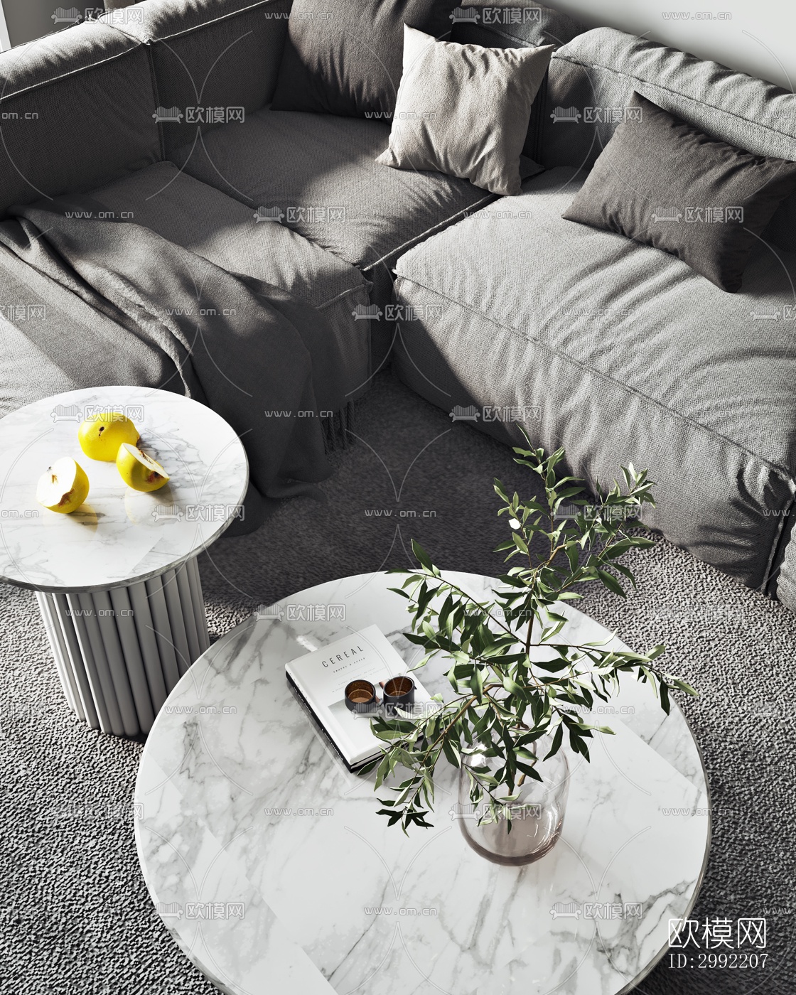 现代平层效果图下载（渲染图8）