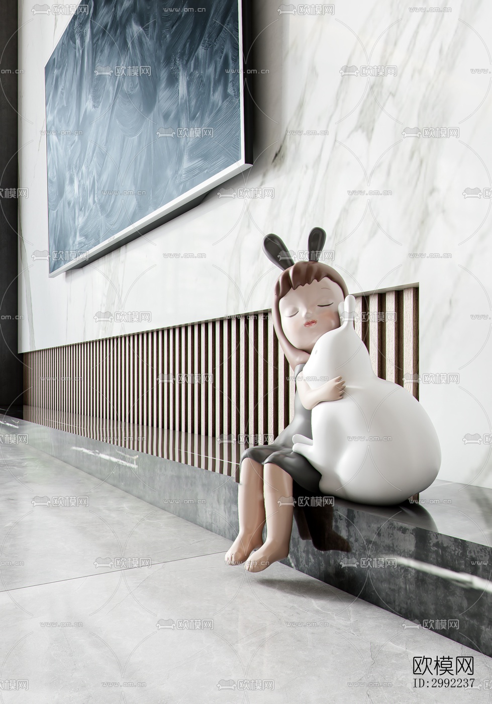 现代平层效果图下载（渲染图6）