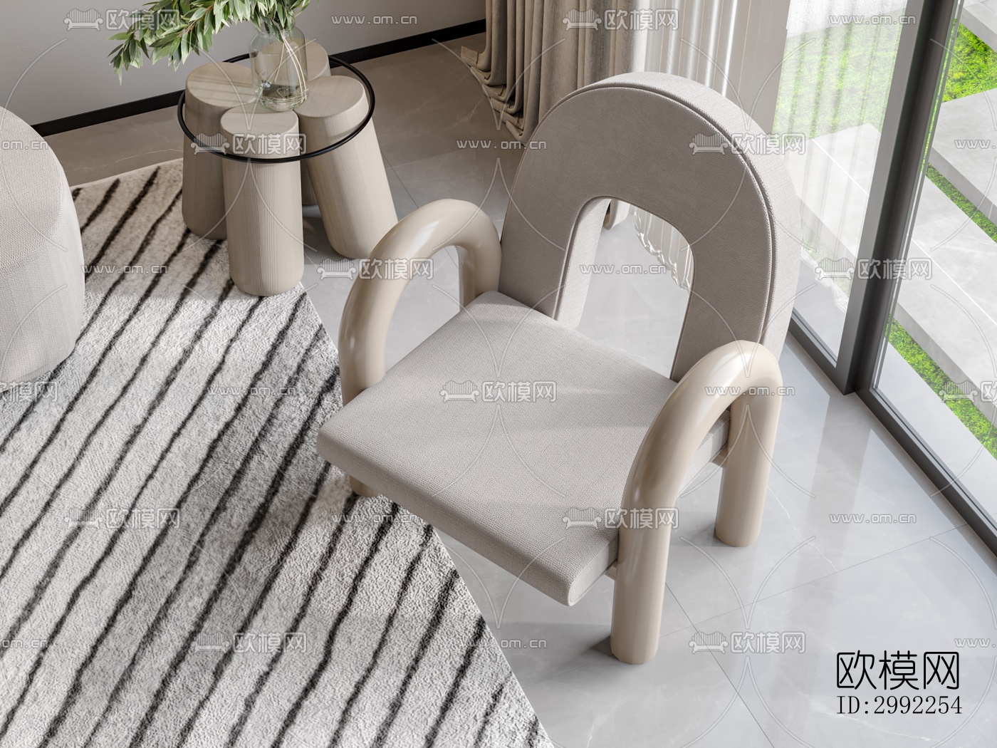 现代平层效果图下载（渲染图5）