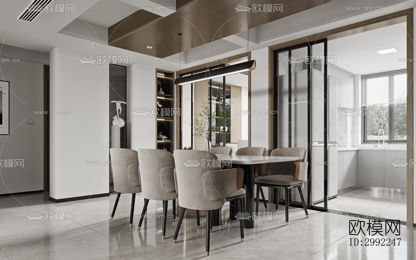 现代平层效果图下载（渲染图8）