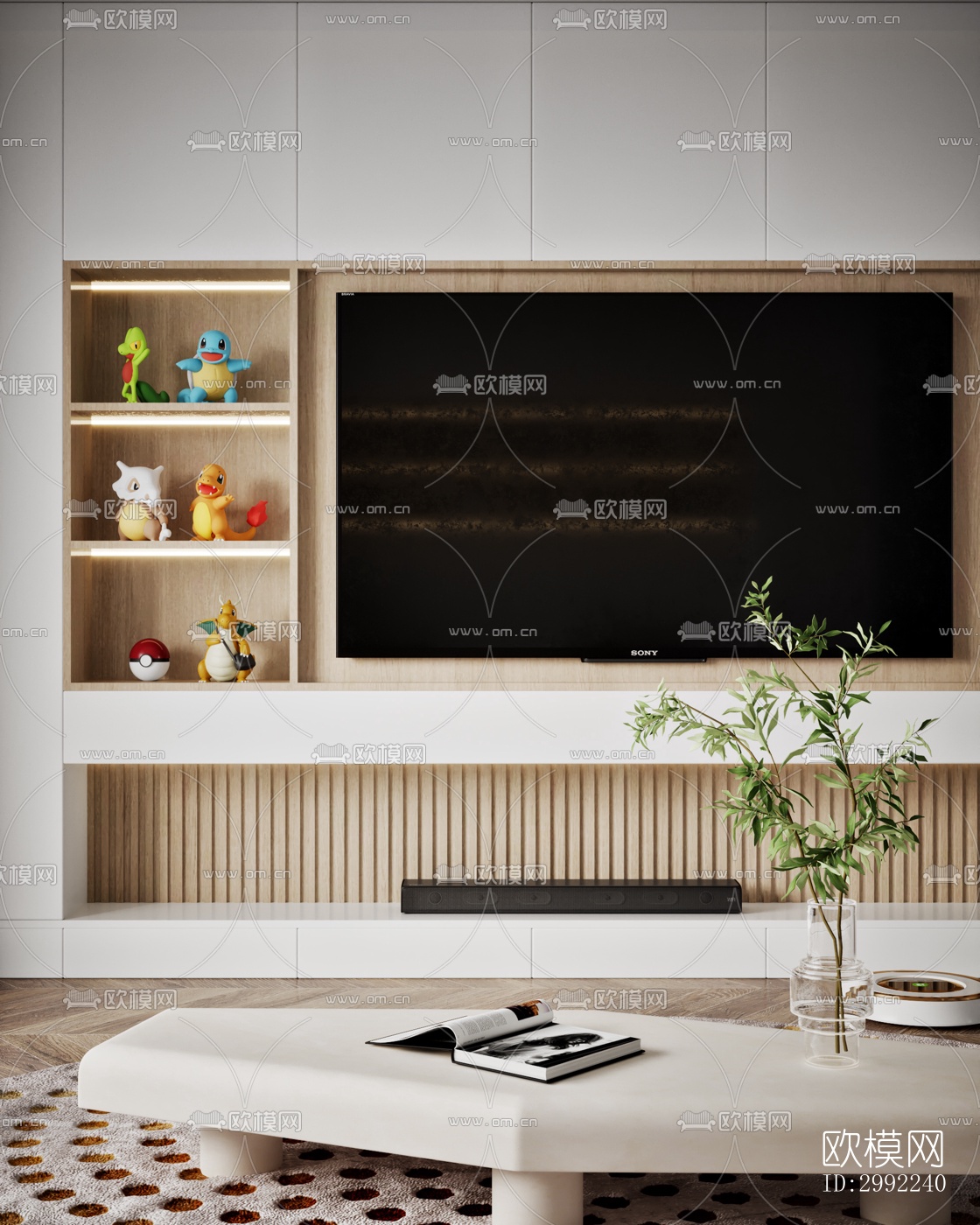 现代平层效果图下载（渲染图4）