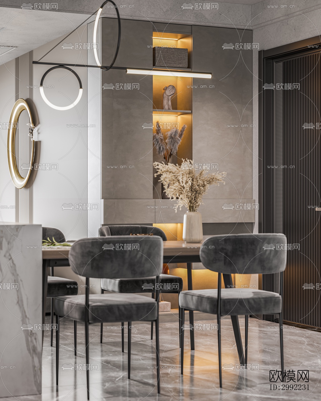 现代平层效果图下载（渲染图4）