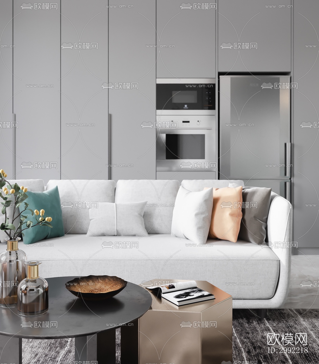 现代平层效果图下载（渲染图5）