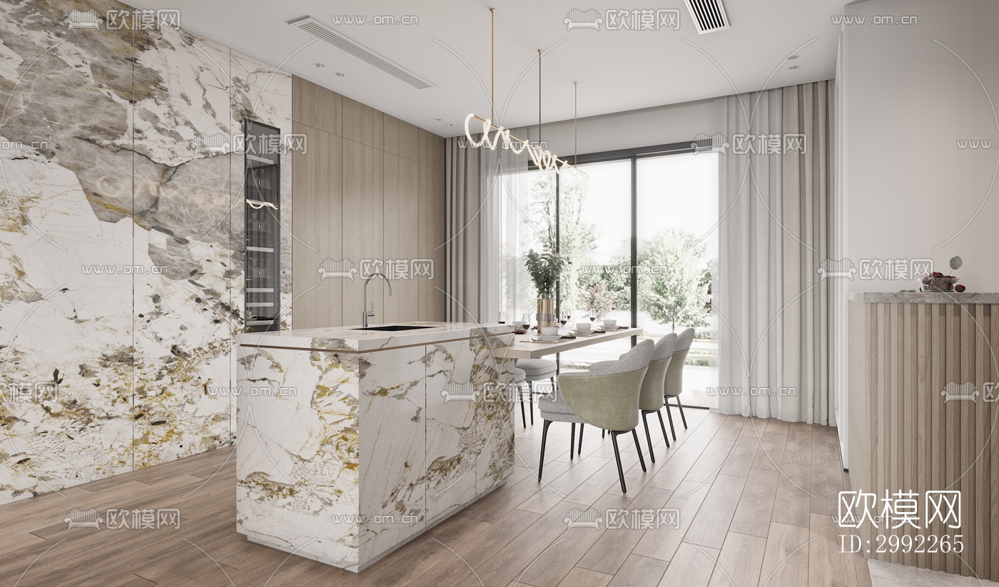 现代平层效果图下载（渲染图9）